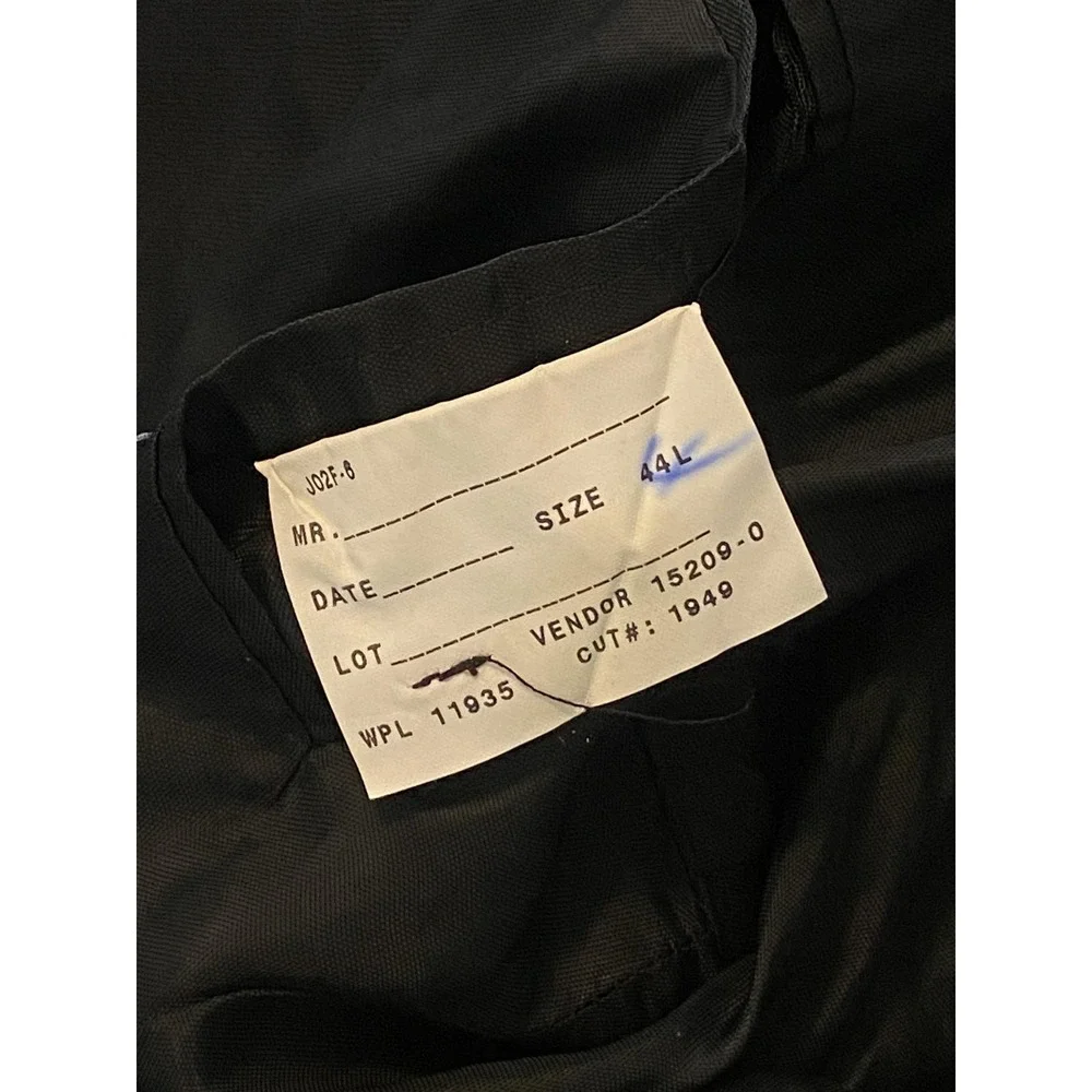 Towncraft Pinstripe‎ Blazer Jacket Mens 44L Charcoal Wool Blend 2 Button Career